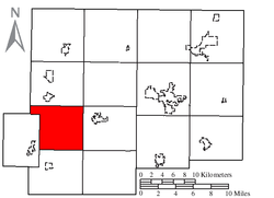 Location of Jackson Township in Putnam County