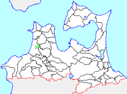 Location of Inagaki in Aomori Prefecture