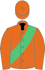 Orange, emerald green sash