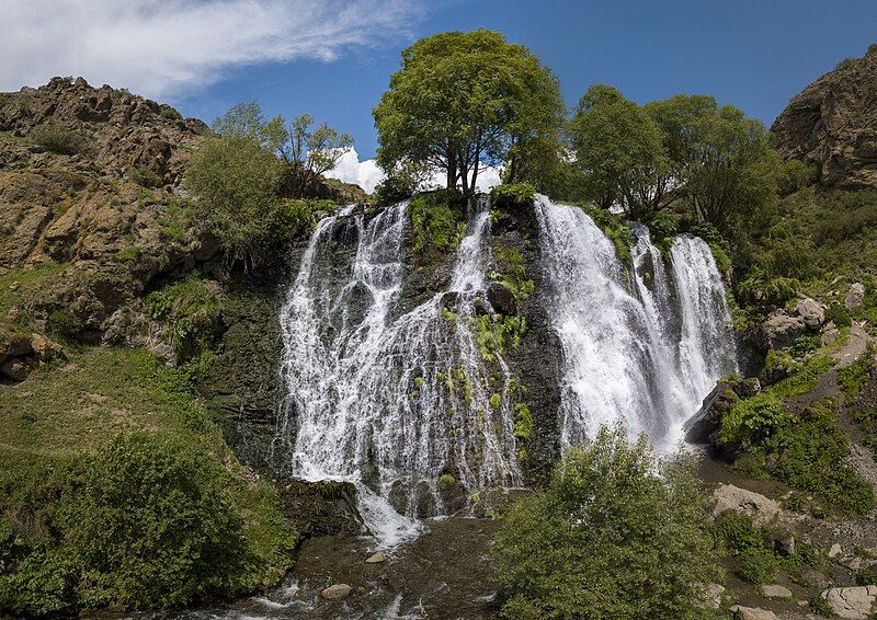 File:Shaki-waterfall-drone panorama.jpg