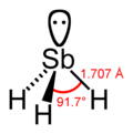 Skeletal formula of stibine