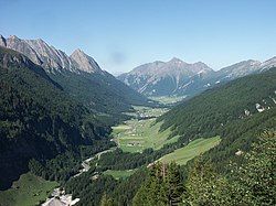 View through the Pfitschtal towards Pfitsch