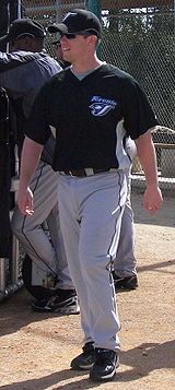 Toronto Blue Jays second baseman Aaron Hill during a spring training workout in Dunedin, Florida