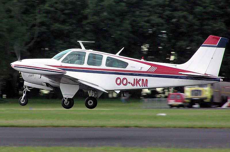 File:Beech.bonanza.takeoff.arp.jpg