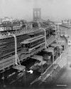 BMT cars on the approach to the Brooklyn Bridge in 1905