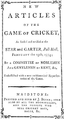 Image 14New articles of the game of cricket, 25 February 1774 (from Laws of Cricket)