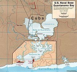 Map of Guantánamo Bay, showing the location of Paraguay