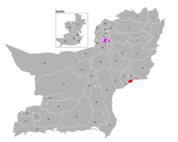 Dera Allahyar highlighted in red