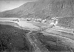 A prisoner of war camp at Elvkroken in Sørfold, while building the Polar Line in 1945