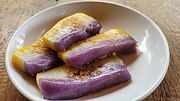 Sapin-sapin, a colourful dessert made with multiple layers of glutinous rice, each with a different flavour and texture