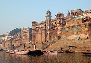 Varanasi, India as seen from Ganga river.