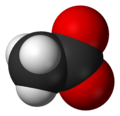 Space-filling model of the acetate anion