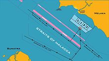 Linggi International Floating Transshipment HUB in chart accessible via the Super Highway