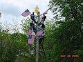 Linemen with American flags