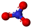 Ball-and-stick model of the nitrate anion