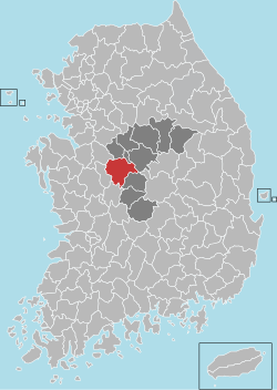 Location in South Korea