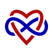 The "infinity heart" is a widely used symbol of polyamory.[211]