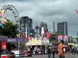 The Midway with downtown Calgary in the background