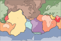 Empty map of tectonic plates