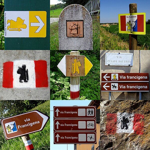 File:Via-Francigena-Signposts-In-Italy-2012.jpg