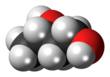 Spacefill model of 1,3-butanediol (S)