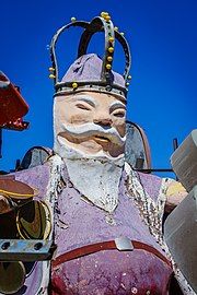 Neon king statue from the Coin Castle casino