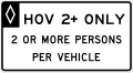 R3-13 HOV 2+ only, 2 or more persons per vehicle (overhead)