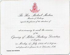 Milson Deviation Opening Ceremony - 27 July 1959