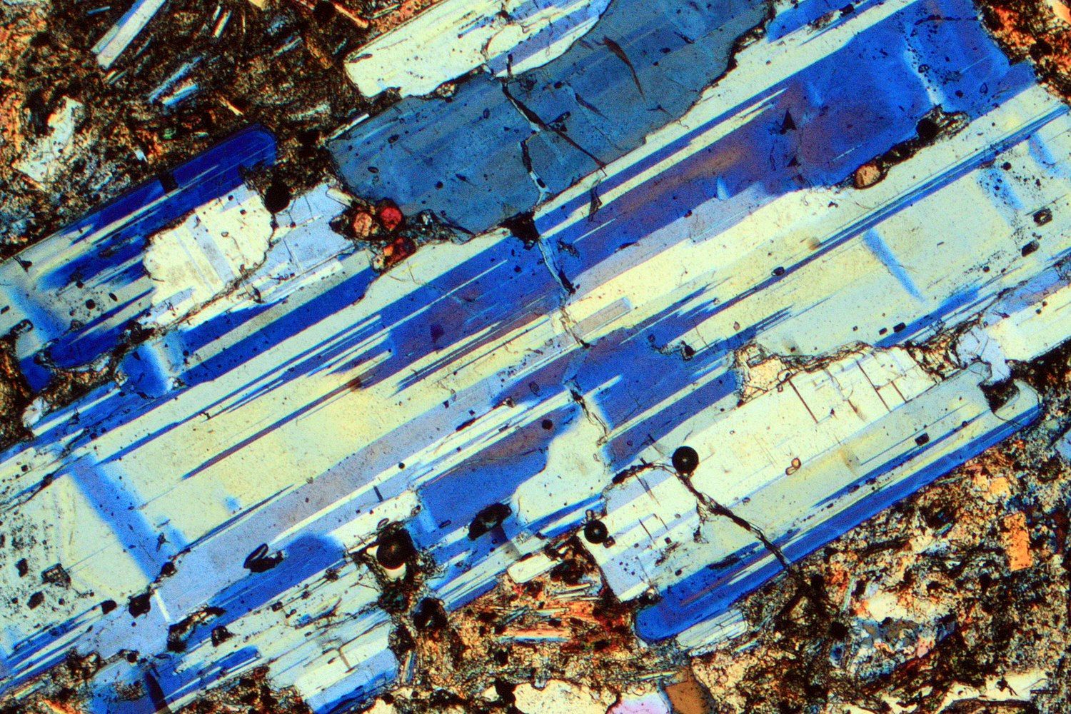 Plagioclase phenocryst in an andesite (Credit Alex Streikesen)