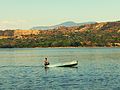 A boater on the reservoir.