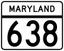 Maryland Route 638 marker