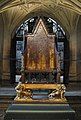 Image 79King Edward's Chair in Westminster Abbey. A 13th-century wooden throne on which the British monarch sits when he or she is crowned at the coronation, swearing to uphold the law and the church. The monarchy is apolitical and impartial, with a largely symbolic role as head of state. (from Culture of the United Kingdom)