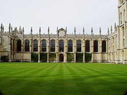 All Souls College. Though gothic externally, this range designed by Nicholas Hawksmoor is completely classical inside.