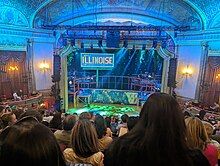 The auditorium seen in 2024 during a production of the musical "Illinoise"