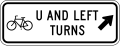 R9-25 Bicycle U and left turns (diagonal right arrow)