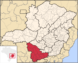 Location of Sul and Sudoeste de Minas