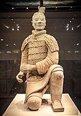 One of the warriors of the Terracotta Army, a famous collection of terracotta sculptures depicting the armies of Qin Shi Huang, the first Emperor of China