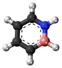 Ball-and-stick model of the 1,2-dihydro-1,2-azaborine molecule