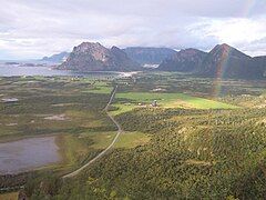 Overlooking forestry and farmland on Engeløya