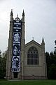 A light-hearted, three-story tiled poster that students mounted on the Chapel in 2008.[156]