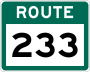 Route 233 marker