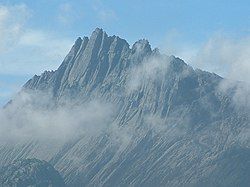 A view of the peak of Puncak Jaya, located in the southwestern portion of the regency