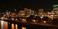 Waterfront park at night