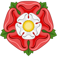 The Tudor rose is a combination of the red rose of Lancaster and the white rose of York