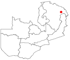 Location of Isoka in Zambia