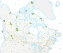 Map of Canadian National Parks