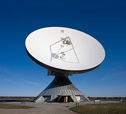 The biggest facility for satellite communication in Raisting, Bavaria, Germany.