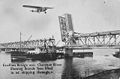 Grafton Bridge showing Bascule span lifted to let shipping through; c. 1932