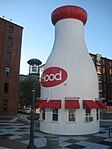 Hood Milk Bottle, originally constructed in Taunton, Massachusetts, now ice cream stand and snack bar on Museum Wharf