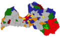 2018 Latvian parliamentary election, with 7 different parties